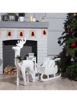 Светодиодная фигура «Олень», 56×76×15 см, текстиль, металл, 220 В, свечение тёплое белое