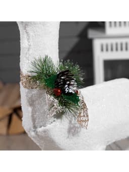 Светодиодная фигура «Олень», 56×76×15 см, текстиль, металл, 220 В, свечение тёплое белое