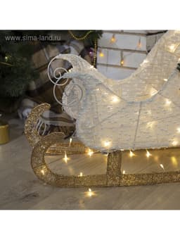 Светодиодная фигура «Олень», 56×76×15 см, текстиль, металл, 220 В, свечение тёплое белое