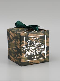 Коробка подарочная складная, упаковка, «С 23 Февраля», 12×12×12 см
