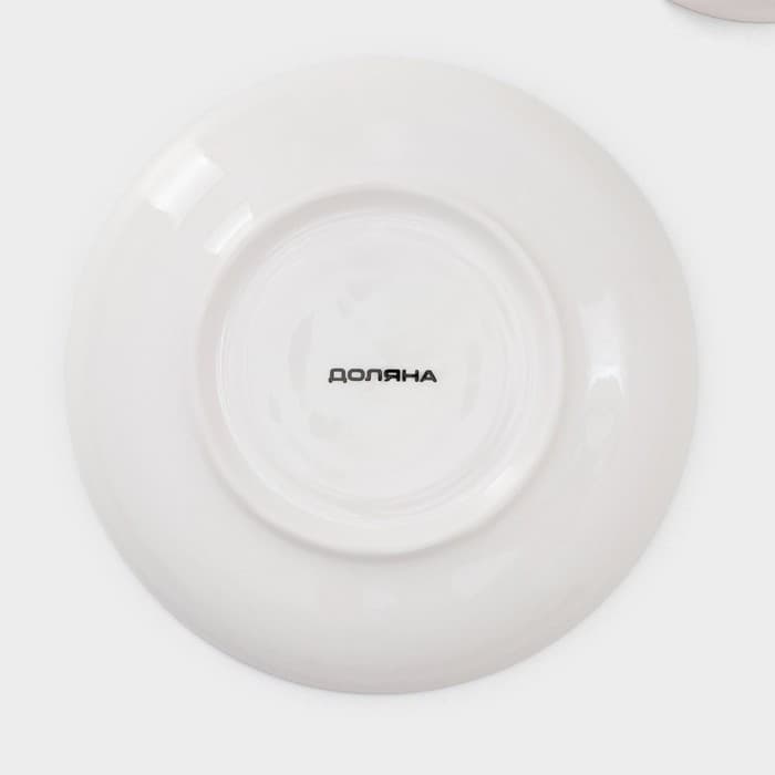 Сервиз чайный Доляна «Пташка», 12 предметов: 6 чашек 250 мл, 6 блюдец d=15 см, фарфор, белый
