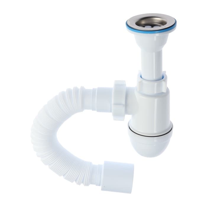 Сифон универсальный «АНИ Пласт» Варяг C5510, 1 1/2" × 40 мм, с гибкой трубой 40×50 мм