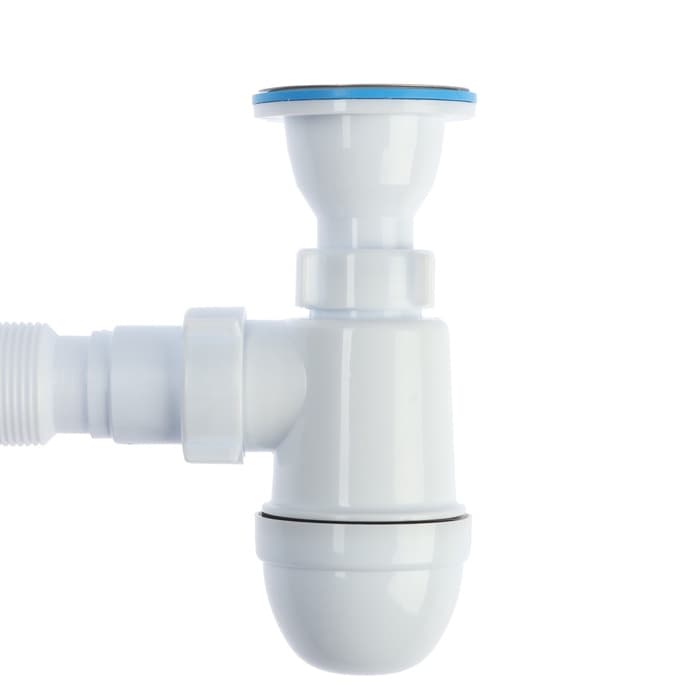 Сифон универсальный «АНИ Пласт» Варяг C5510, 1 1/2" × 40 мм, с гибкой трубой 40×50 мм