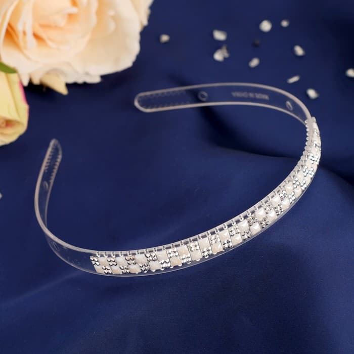 Ободок для волос «Сияние», шахматка, 1.2 см, прозрачный