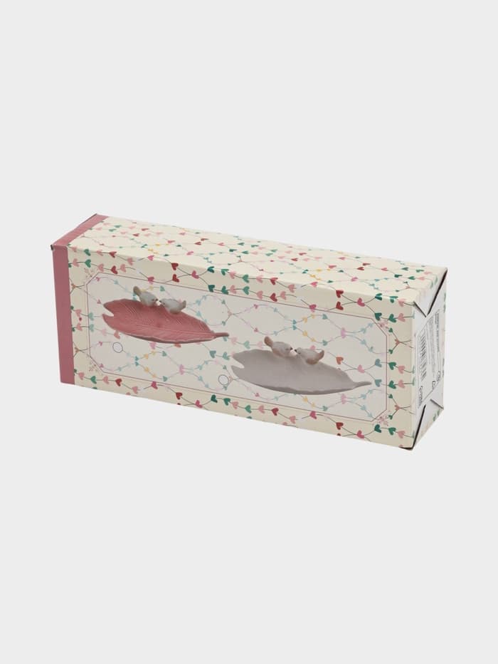 Блюдо керамическое «Птички на листочке», 21×8×5 см, цвет розовый