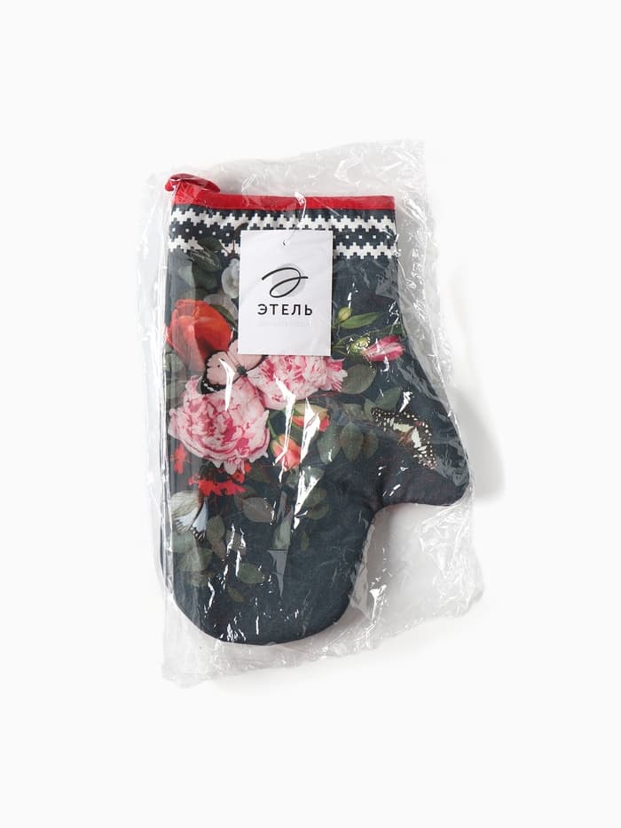 Варежка - прихватка «Этель» Flowers, 20×28 см, саржа, 100% хлопок, ватин 250 г/м²