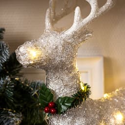 Светодиодная фигура «Олень» 30×46×15 см, акрил, от батареек ААх2, свечение тёплое белое