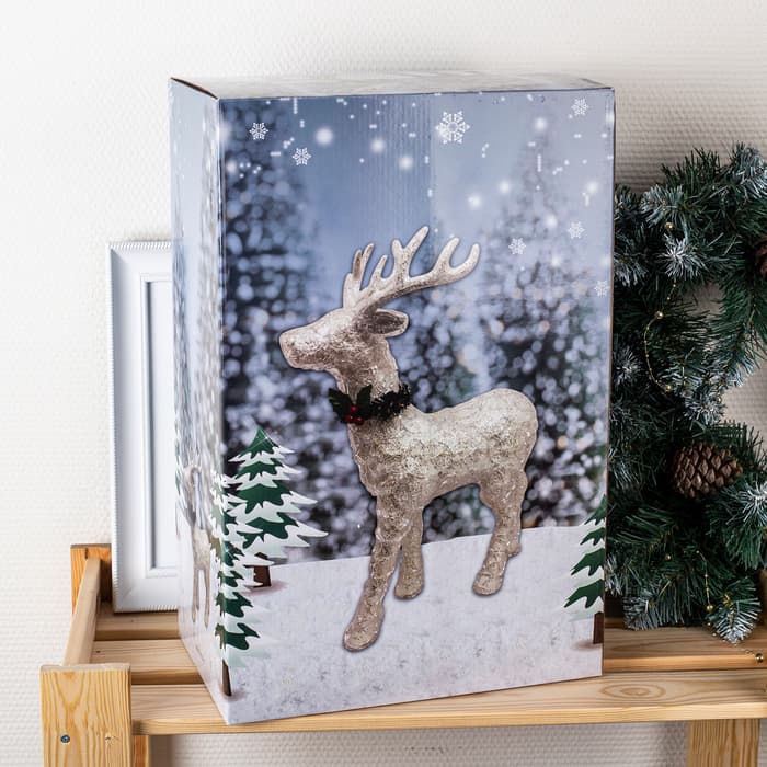 Светодиодная фигура «Олень» 30×46×15 см, акрил, от батареек ААх2, свечение тёплое белое