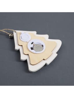 Ёлочная игрушка «Ёлочка с оленем», 10×10×2 см, 4 LED, от батареек, свечение тёплое белое