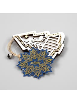 Ёлочная игрушка «Ёлочка с оленем», 10×10×2 см, 4 LED, от батареек, свечение тёплое белое