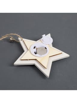 Ёлочная игрушка «Звезда с оленем», 10×10×2 см, 4 LED, от батареек, свечение тёплое белое