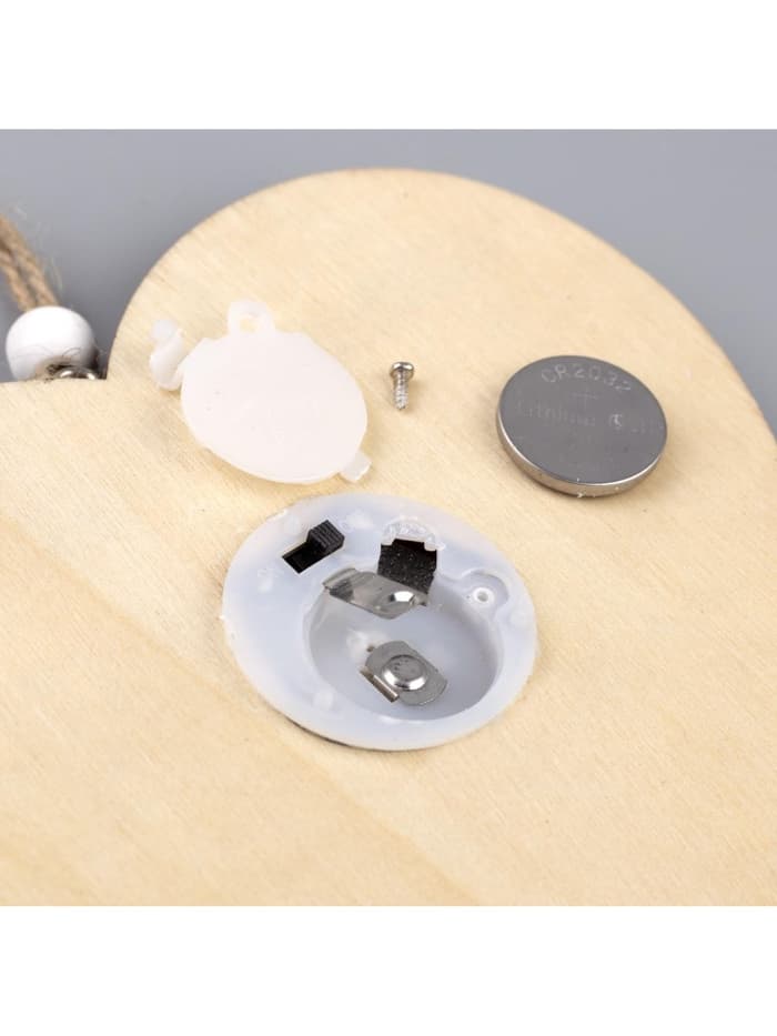 Ёлочная игрушка «Сердце в снежинках», 13×13×1 см, 3 LED, от батареек, свечение тёплое белое