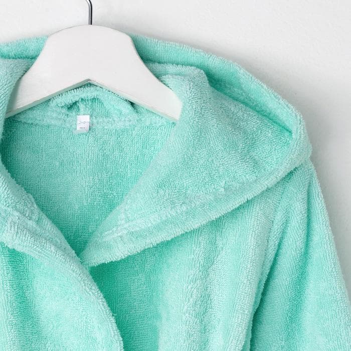 Халат махровый детский «Экономь и Я», размер 30, 100% хлопок с AIRO, бирюзовый