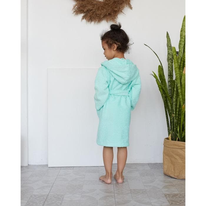Халат махровый детский «Экономь и Я», размер 30, 100% хлопок с AIRO, бирюзовый