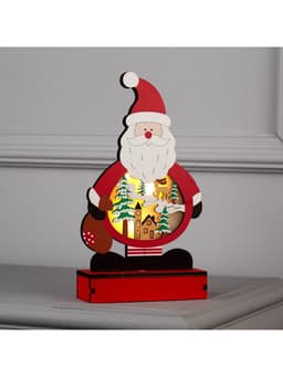 Светодиодная фигура «Дед Мороз» 24×13×5 см, дерево, от батареек АА×2, свечение тёплое белое