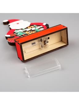 Светодиодная фигура «Дед Мороз» 24×13×5 см, дерево, от батареек АА×2, свечение тёплое белое