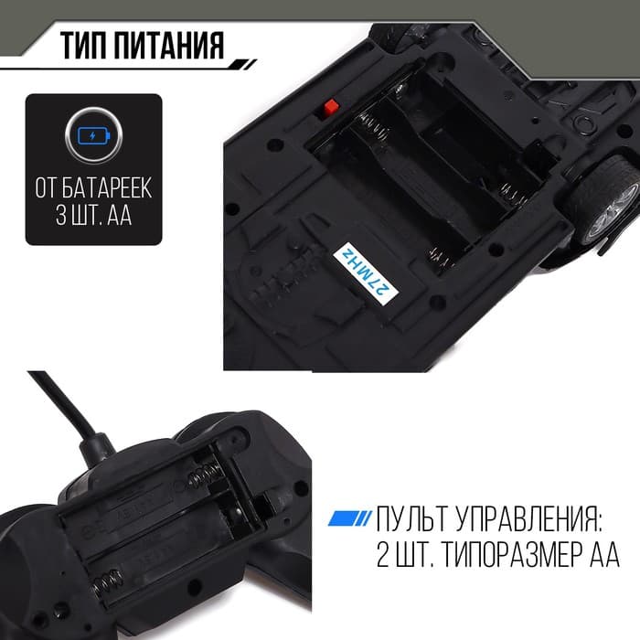 Машинка на пульте управления «Полиция», радиоуправление, свет, открываются двери, работает от батареек