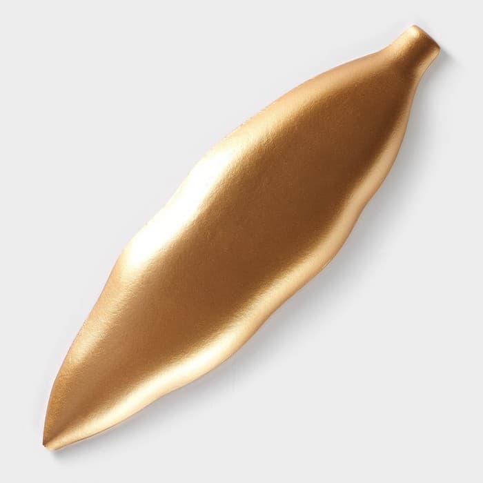 Блюдо для фруктов Доляна «Золотой лист», 40×11.5 см, золотое