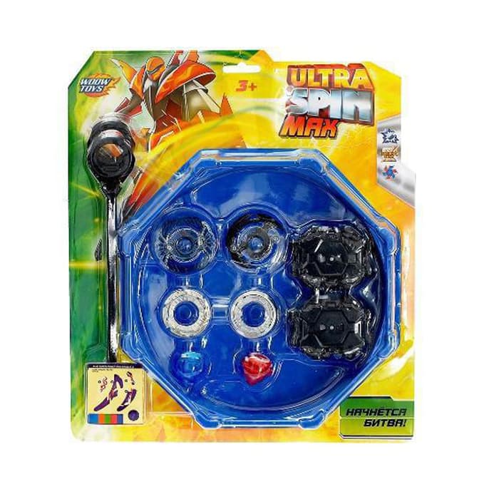 Волчки ULTRA SPIN MAX, набор 2 шт., с устройством запуска и ареной, цвет МИКС