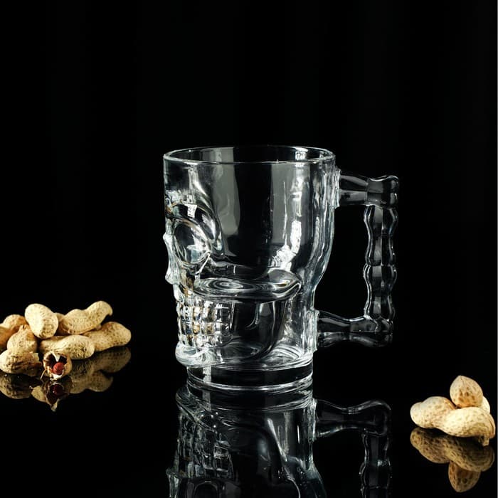 Пивная кружка «Череп. Хэллоуин», 500 мл, стекло, прозрачная