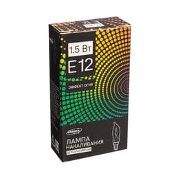 Лампа накаливания для рождественской горки с эффектом пламени, 1.5 Вт, цоколь Е12, 2 шт.