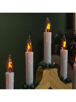 Светодиодная фигура «Рождественская горка» 39.5×33×5 см, дерево, 220 В, эффект пламени