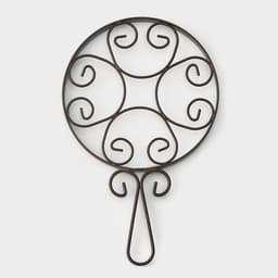 Подставка под горячее на ножках с ручкой Доляна «Сердца», 25.5×16.3 см, коричневая