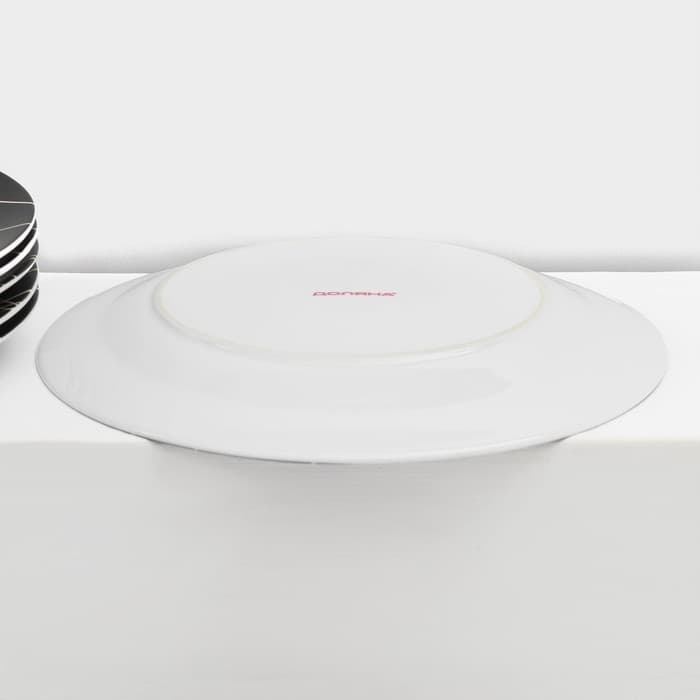 Набор посуды Доляна «Кассиопея», 24 предмета: тарелки d=19/21/24 см, чайная пара 200 мл, керамика, чёрный