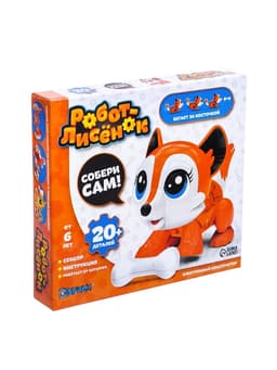 Электронный конструктор «Робот-лисёнок», интерактивный, сенсорный, на батарейках, 20 деталей