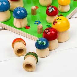 Счётный материал Деревянные Игрушки «Грибы на поляне», 15 шт.