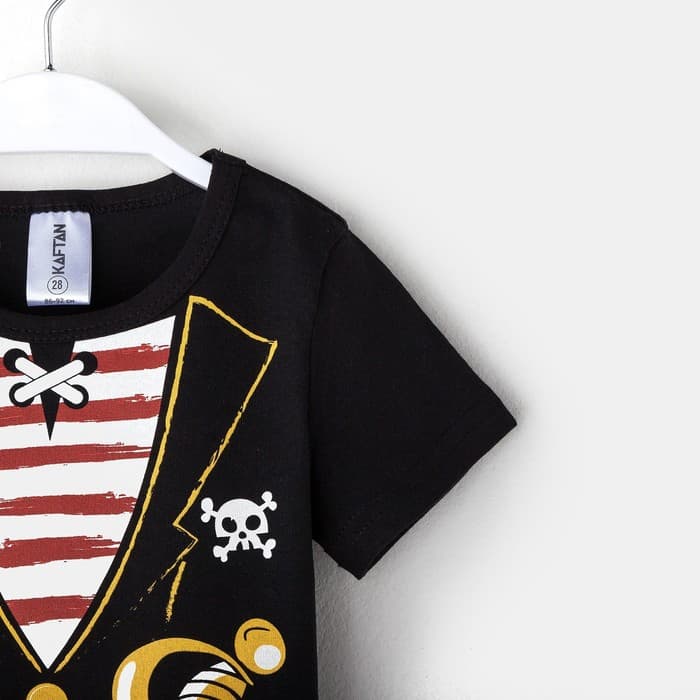 Футболка детская KAFTAN «Пират», чёрная, рост 86-92 см (28)
