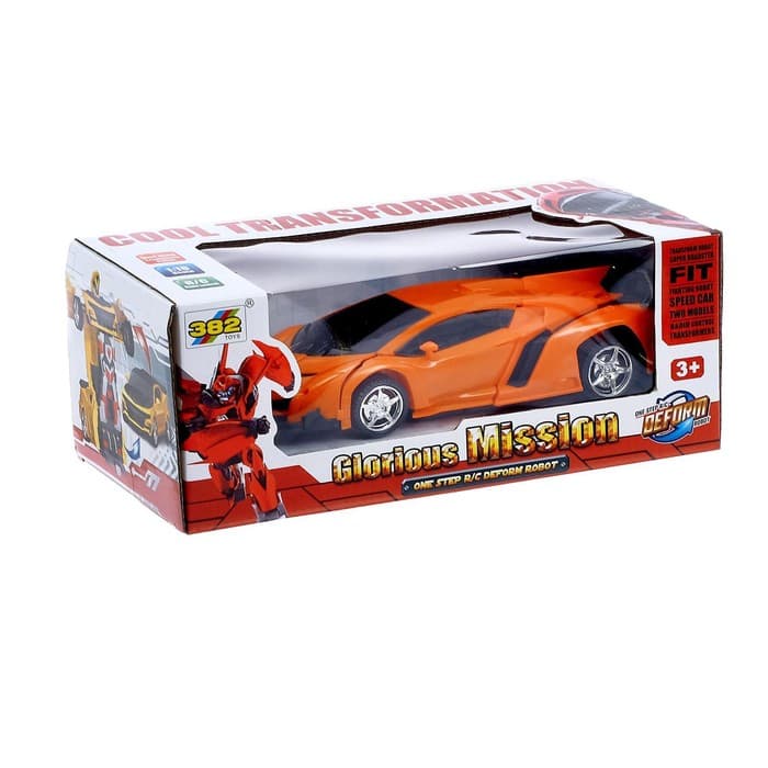 Робот радиоуправляемый «Ламбо», трансформируется с пульта, масштаб 1:18, цвет оранжевый