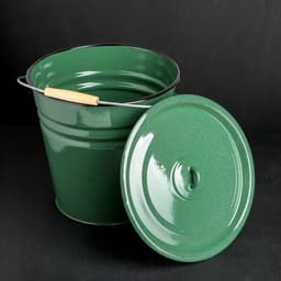 Ведро эмалированное, 12 л, с крышкой, зелёное