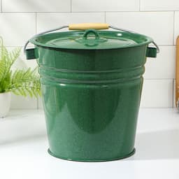 Ведро эмалированное, 12 л, с крышкой, зелёное