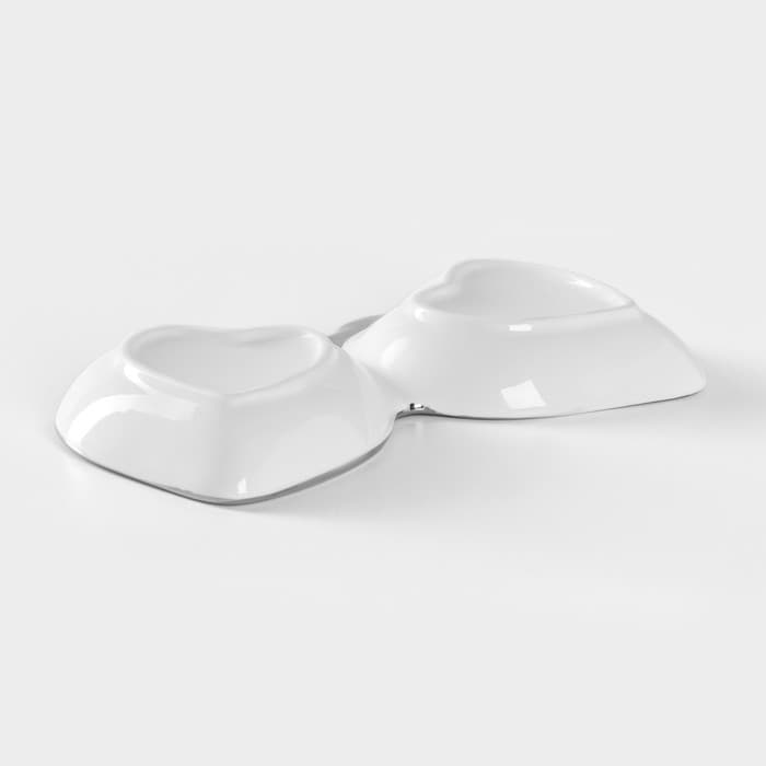 Менажница «Клубника», 24.5×14.5×3.5 см, 2 ячейки, керамика