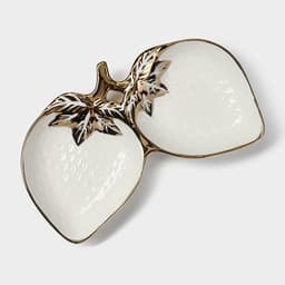 Менажница «Клубника», 24.5×14.5×3.5 см, 2 ячейки, керамика