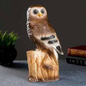 Копилка для денег «Сова на пне», коричневая, фарфор, 11×13×27.5 см