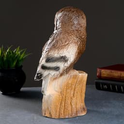 Копилка для денег «Сова на пне», коричневая, фарфор, 11×13×27.5 см