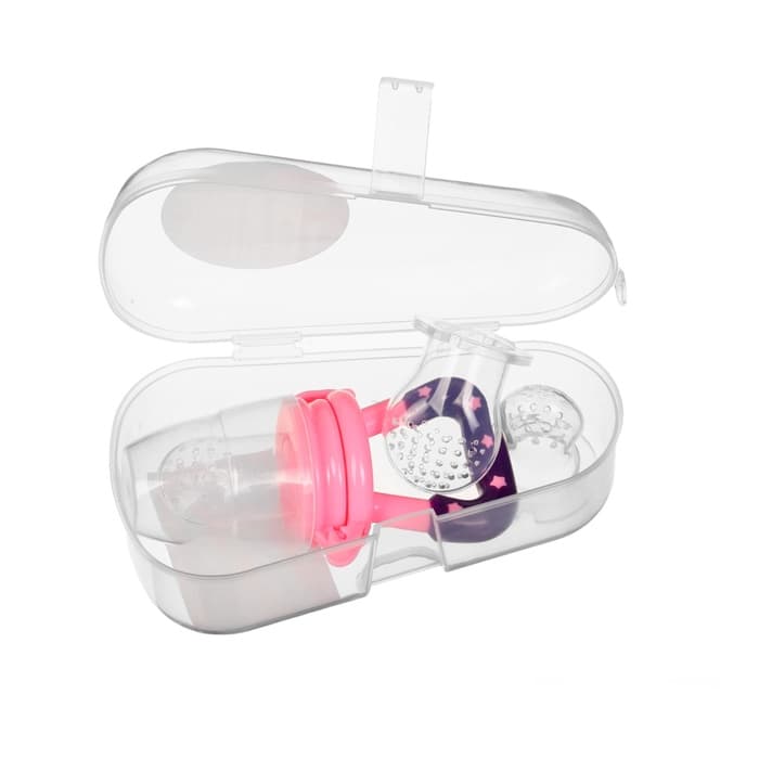 Ниблер для прикорма, от 5 мес., с силиконовой сеточкой, размер S, M, L, розовый