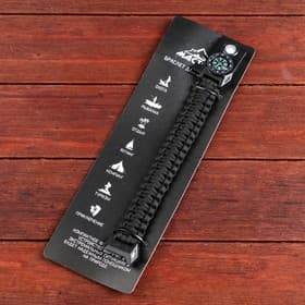 Браслет для выживания «Мастер К.», с компасом и фонариком, паракорд 3 м, 24×2 см