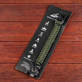 Браслет для выживания «Мастер К.», с компасом, паракорд 3 м, 24×2 см, тёмно-зелёный