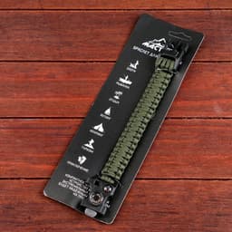 Браслет для выживания «Мастер К.», с компасом, паракорд 3 м, 24×2 см, тёмно-зелёный