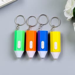 Фонарик брелок для ключей на кольце «Карандаш», мигает, 5×1.7×1.7 см, МИКС