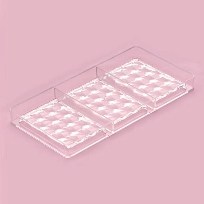 Форма для шоколада KONFINETTA «Плитка шоколада», 33×16.5×2.5 см, 3 ячейки 7.5×11.3 см, пластик, прозрачная