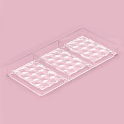 Форма для шоколада KONFINETTA «Плитка шоколада», 33×16.5×2.5 см, 3 ячейки 7.5×11.3 см, пластик, прозрачная