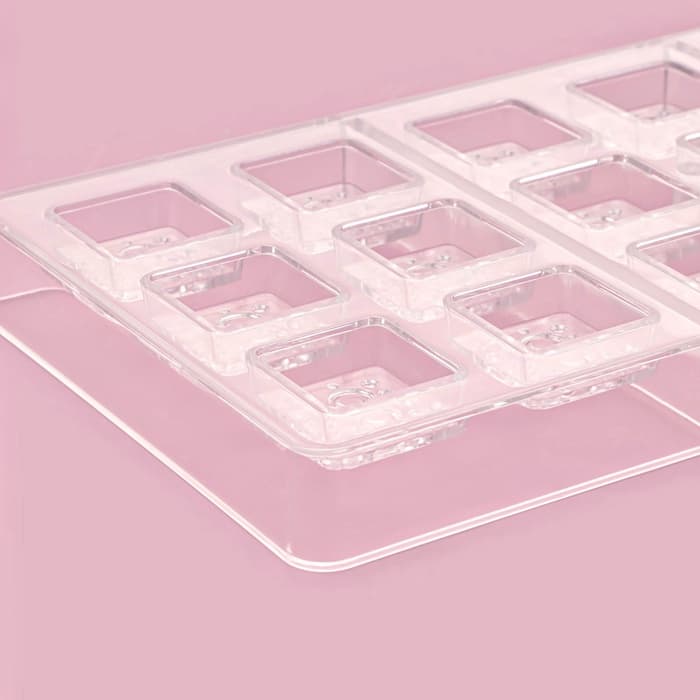 Форма для конфет и шоколада KONFINETTA «Пористый шоколад», 33×16.5×2.5 см, 18 ячеек 3×3×1 см, пластик, прозрачная