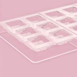 Форма для конфет и шоколада KONFINETTA «Пористый шоколад», 33×16.5×2.5 см, 18 ячеек 3×3×1 см, пластик, прозрачная