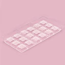 Форма для конфет и шоколада KONFINETTA «Пористый шоколад», 33×16.5×2.5 см, 18 ячеек 3×3×1 см, пластик, прозрачная