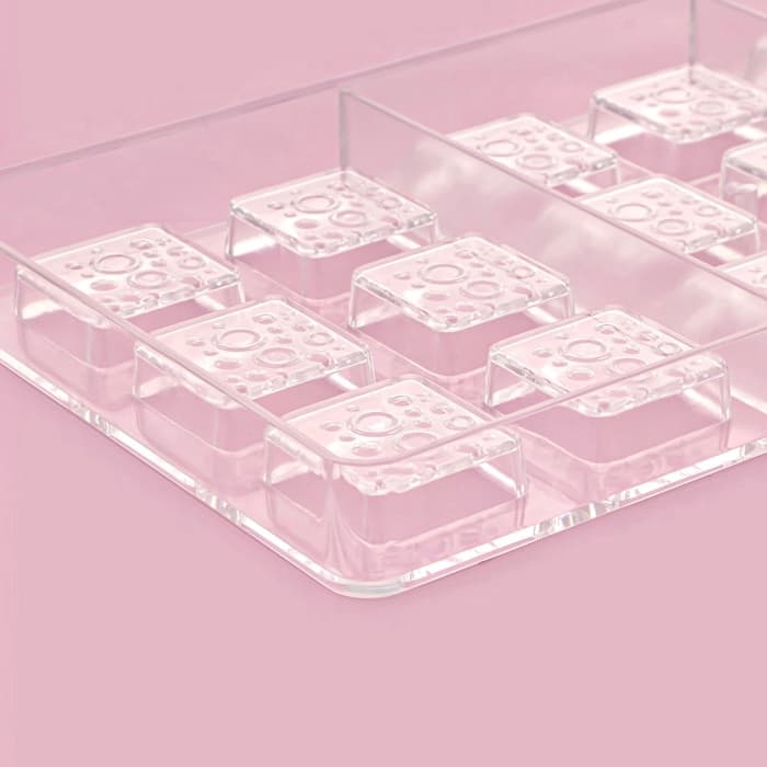 Форма для конфет и шоколада KONFINETTA «Пористый шоколад», 33×16.5×2.5 см, 18 ячеек 3×3×1 см, пластик, прозрачная