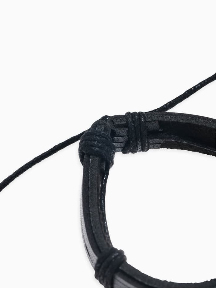 Браслеты кожаные «Батог», набор 4 шт. d=7.5 см, чёрные